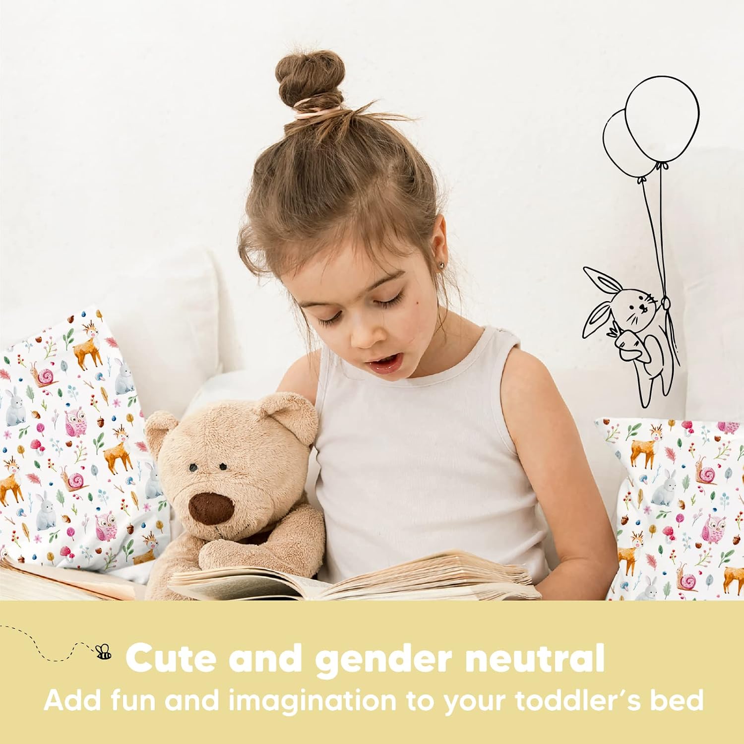 Toddler Pillow with Pillowcase - 13x18 My Little Dreamy Kids Travel Bed Pillows for Sleeping, Organic Cotton Small Pillowcase, Soft &…