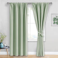 Jiuzhen Blackout Curtains for Bedroom - Thermal Insulated Room Darkening Rod Pocket Curtains for Living Room, Set of 2 Panels with Tiebacks…