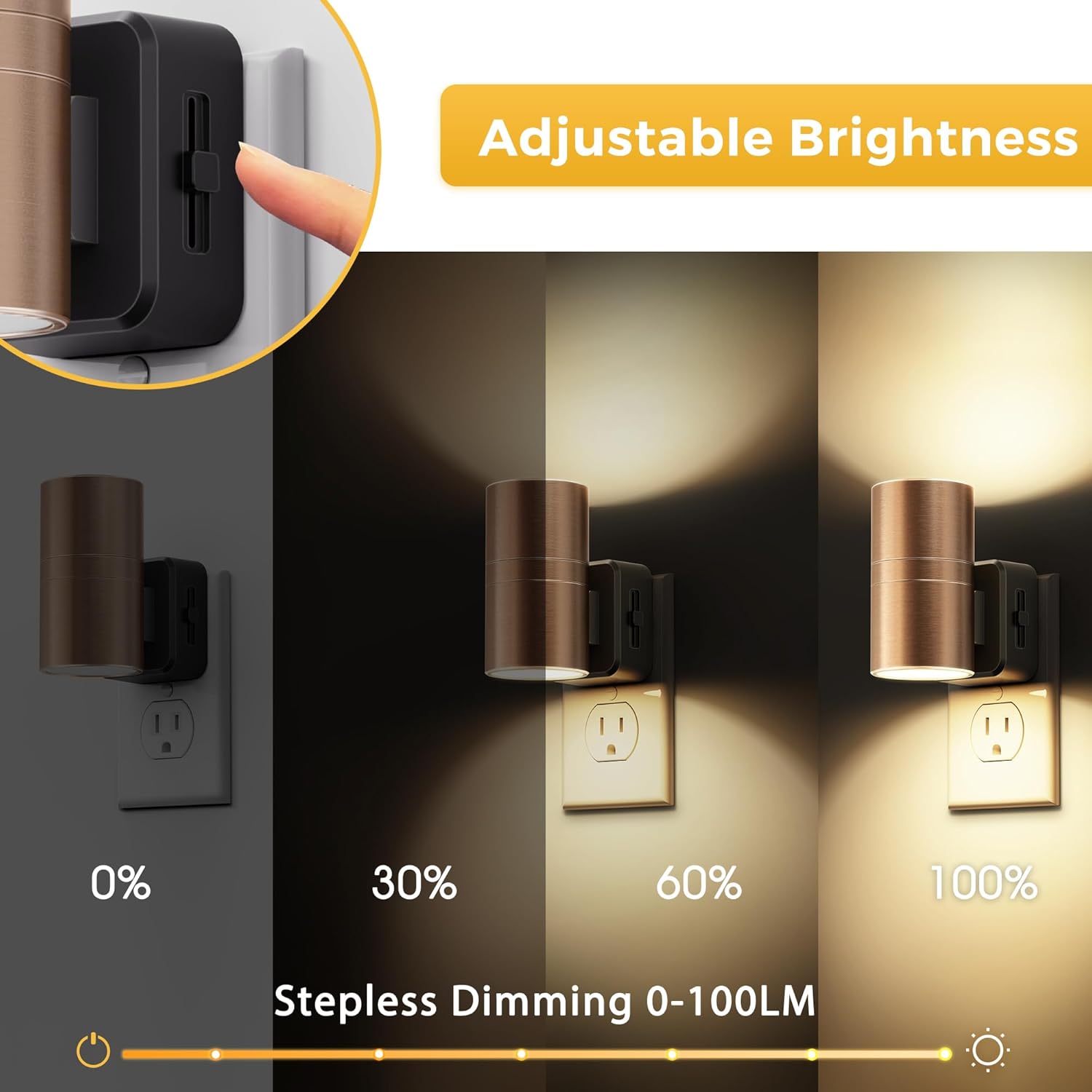 L LOHAS LED Night Light, 2 Pack Night Lights Plug into Wall, Automatic Dusk to Down Nightlight, 3000K Soft White 0-100LM Dimmable Modern…