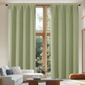 Simplebrand Ava Sage Green Blackout Curtains for Patio 108 Inches Long 2 Panels Set, Solid Thermal Insulated Room Darkening Rod Pocket Wind…