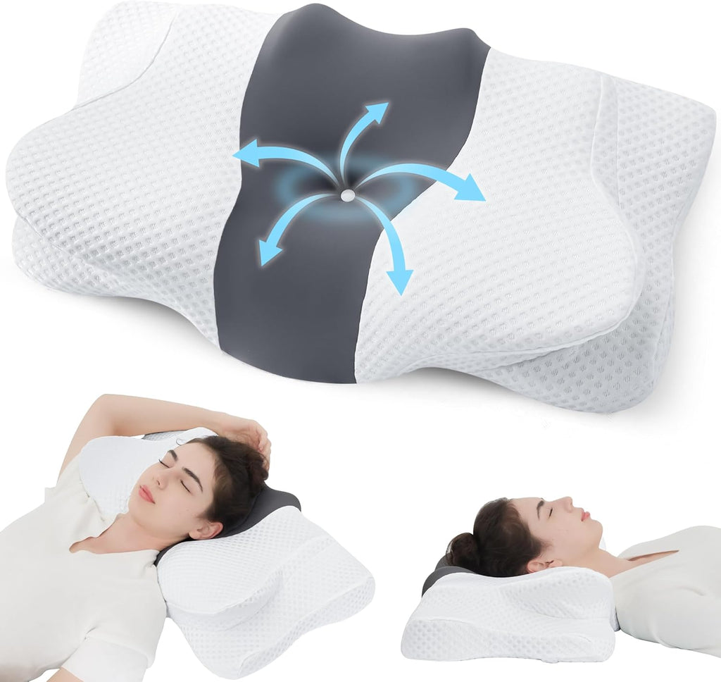 OrcalicRoomFurniture Cervical Neck Pillow for, Ergonomic Memory Foam Pillow for Sleeping, Orthopedic Bed Pillow Neck Support Pillow, Conto…