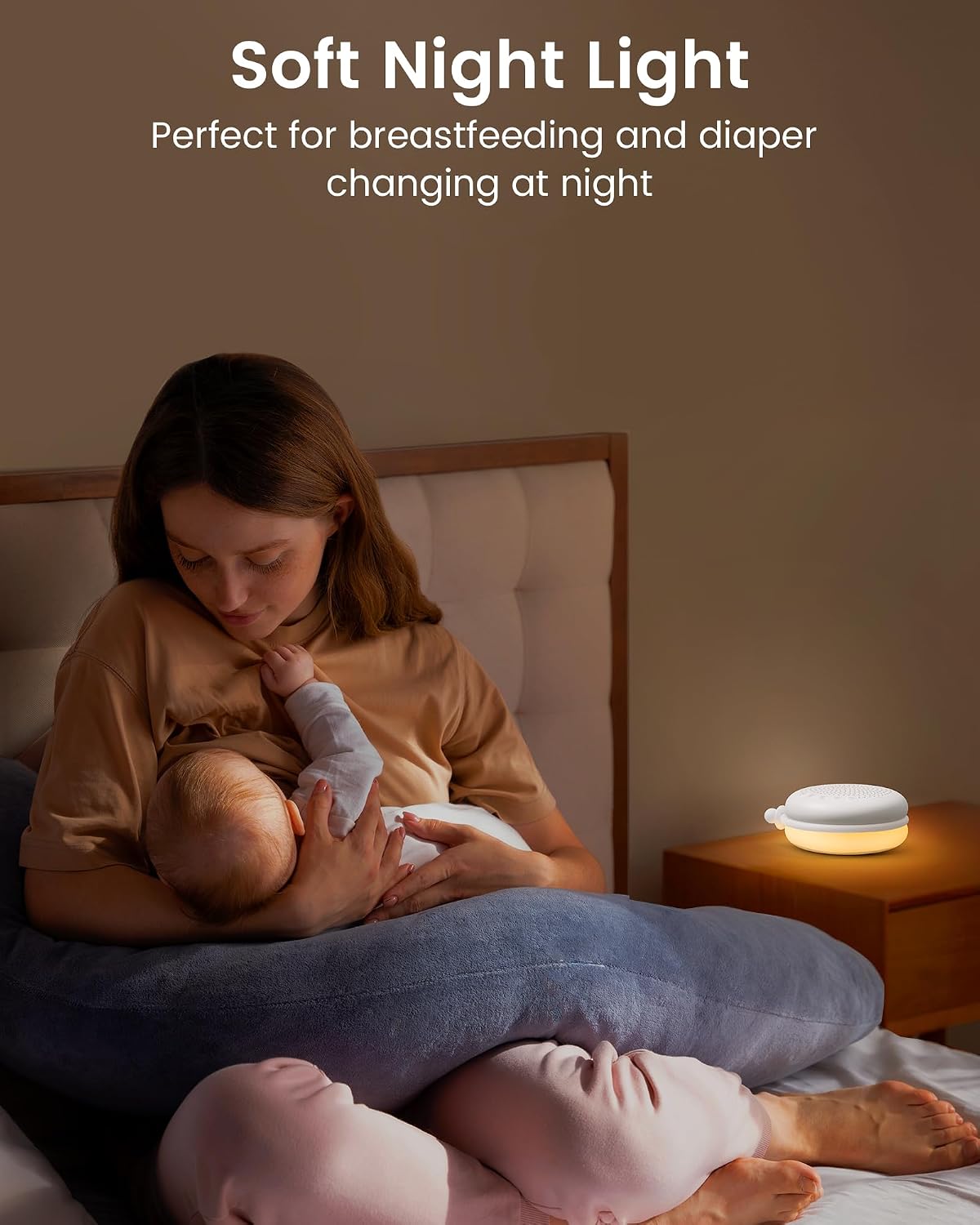 Glocusent 3-in-1 Portable Baby Sound Machine, White Noise Machine for Sleeping, Night Light & Phone Connected Speaker 34 Sounds Timing Func…