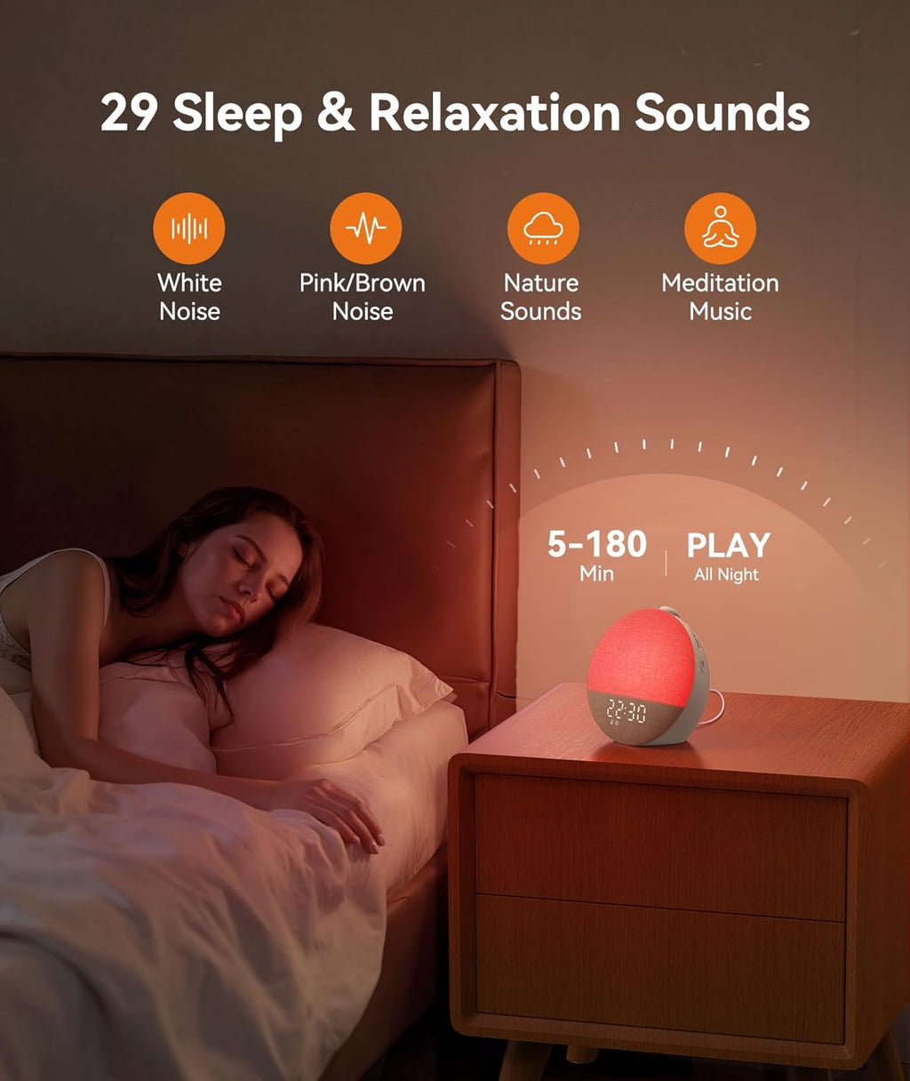 Dreamegg Sunrise 2 - Sunrise Alarm Clock, Sound Machine for Sleep, Favorites Mode, Sleep Routines, Dimmable Night Light, 29 Soothing…
