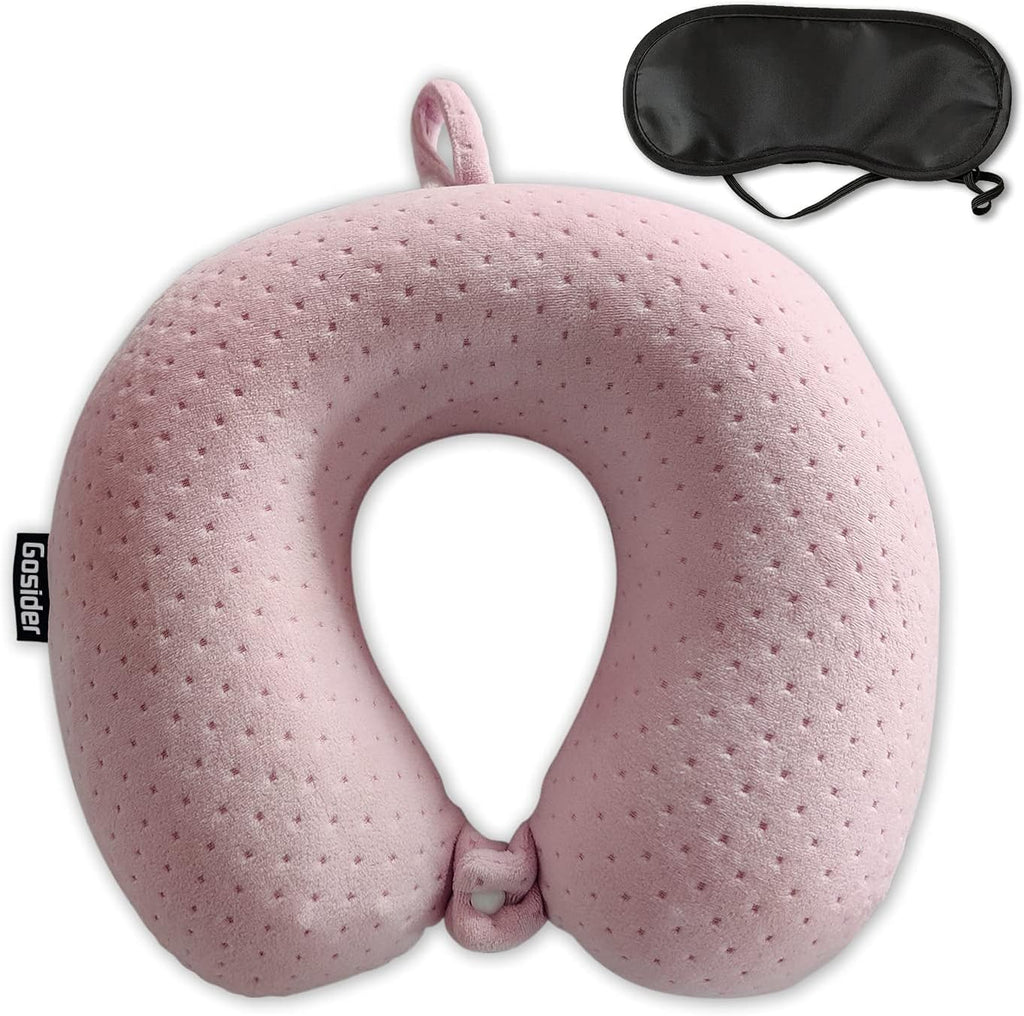 Neck Pillows for Sleeping Travel Pink Travel Pillow Comfortable U Shape Memory Foam Pillows Neck and Head Support Portable Travel Neck…