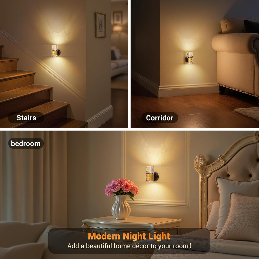 JandCase Motion Sensor Night Light, Wireless Rechargeable Night Light Wall Mounted, 2 Pack Motion Activated Night Lights, Dimmable…