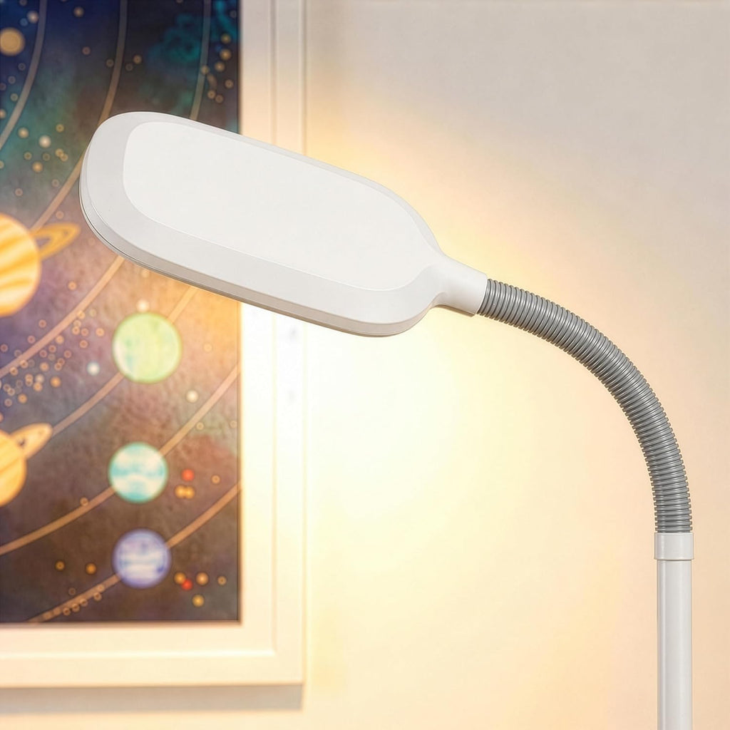 Brightech Litespan - Bright LED Floor Reading Lamp for Over Chair Crafts and Reading, Estheticians' Light for Lash Extensions, Adjustable S…
