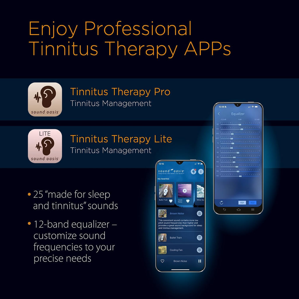 SoundOasis Sound Oasis® Bluetooth® Tinnitus Sound relaxation System® – 25 Built-in Tinnitus Relief & Relaxation Sounds, Extended 12-Hour…