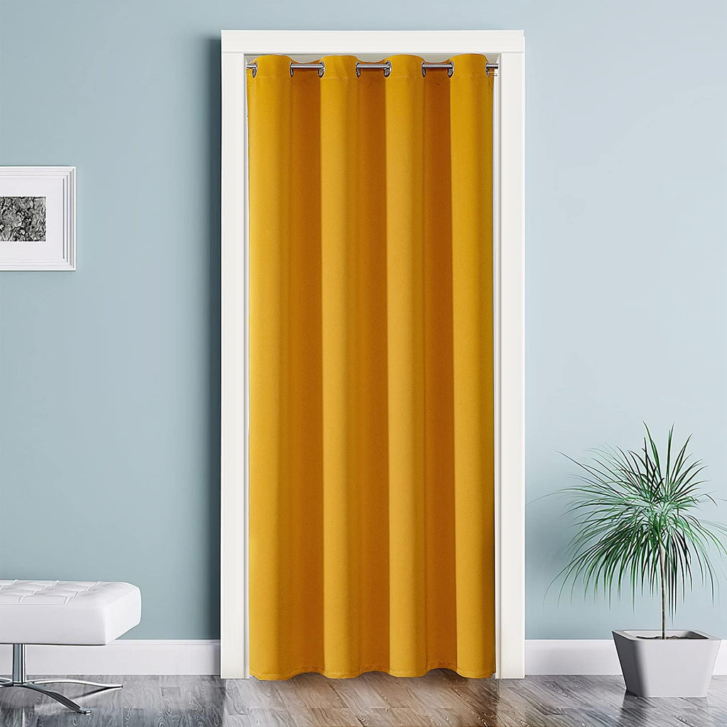 ChrisDowa Blackout Door Curtain for Doorway Privacy, Grommet Closet Curtain for bedroom closet door, Thermal Insulated Temporary Door Cover…