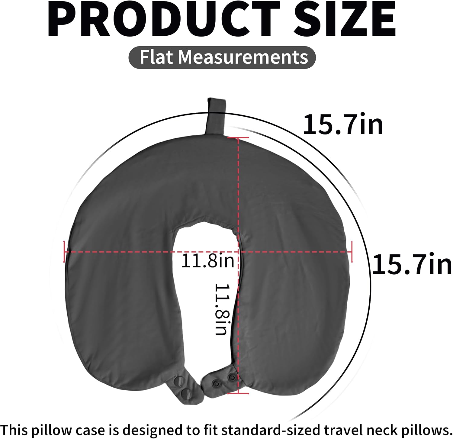 foiesfiuh Neck Pillow Cover – Cooling Ice Silk Travel Pillowcase with Double Snap, Soft, Washable & Lightweight, Fits U-Shaped Travel Pillo…