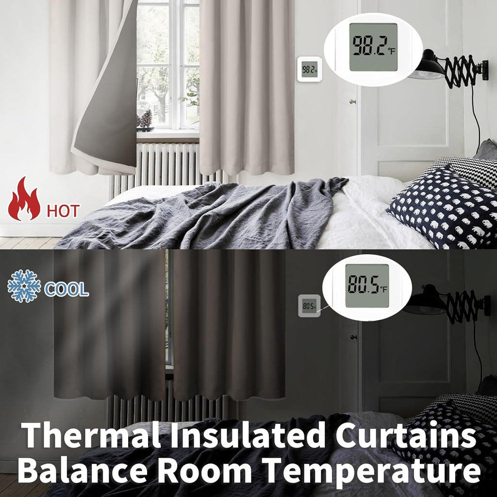 BGment Cashmere Blackout Curtains for Bedroom, Full Room Darkening Thermal Insulated Soundproof Rod Pocket Window Curtains Drapes 72 Inch…