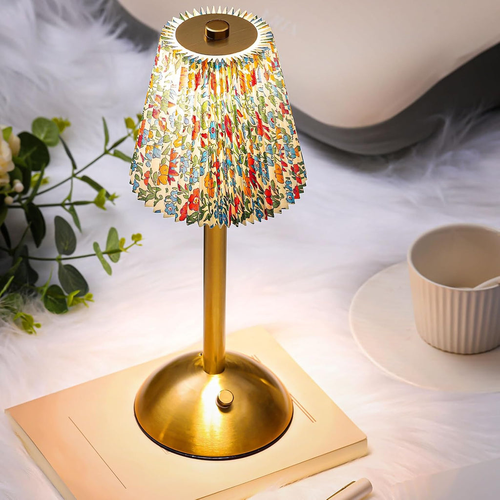 Liliful 2 Pcs Cordless Table Lamp Rechargeable Touch LED Small Gold Portable Battery Operated USB-c Desk Lamp 3 Color Dimmable for…