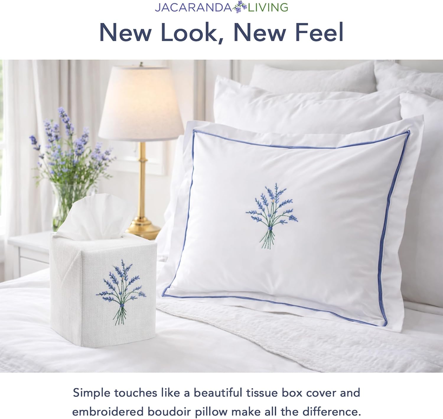 Jacaranda Living Cotton Percale Boudoir Pillow Cover, Decorative Pillow Accent for Bedroom & Living Room, Lumbar Support Pillow, Spring…