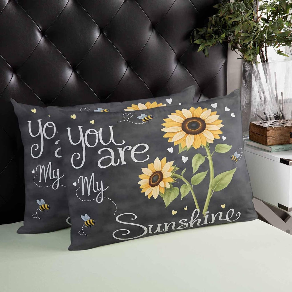 Rgaienmelw You Are My Sunshine Throw Pillow Covers Standard Size 20x26 Inches, Rectangle Decorative Pillowcase with Zipper, Yellow Sun…