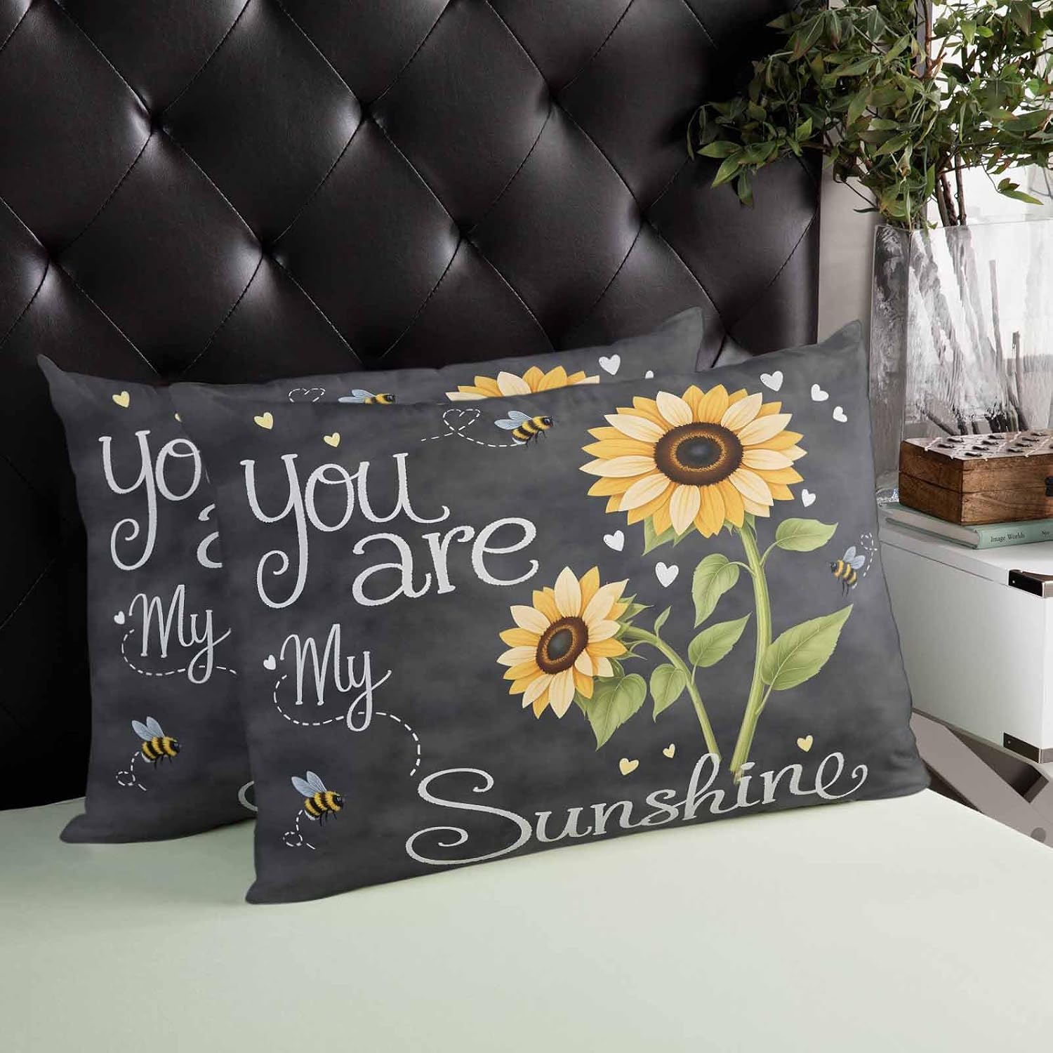 Rgaienmelw You Are My Sunshine Throw Pillow Covers Standard Size 20x26 Inches, Rectangle Decorative Pillowcase with Zipper, Yellow Sun…