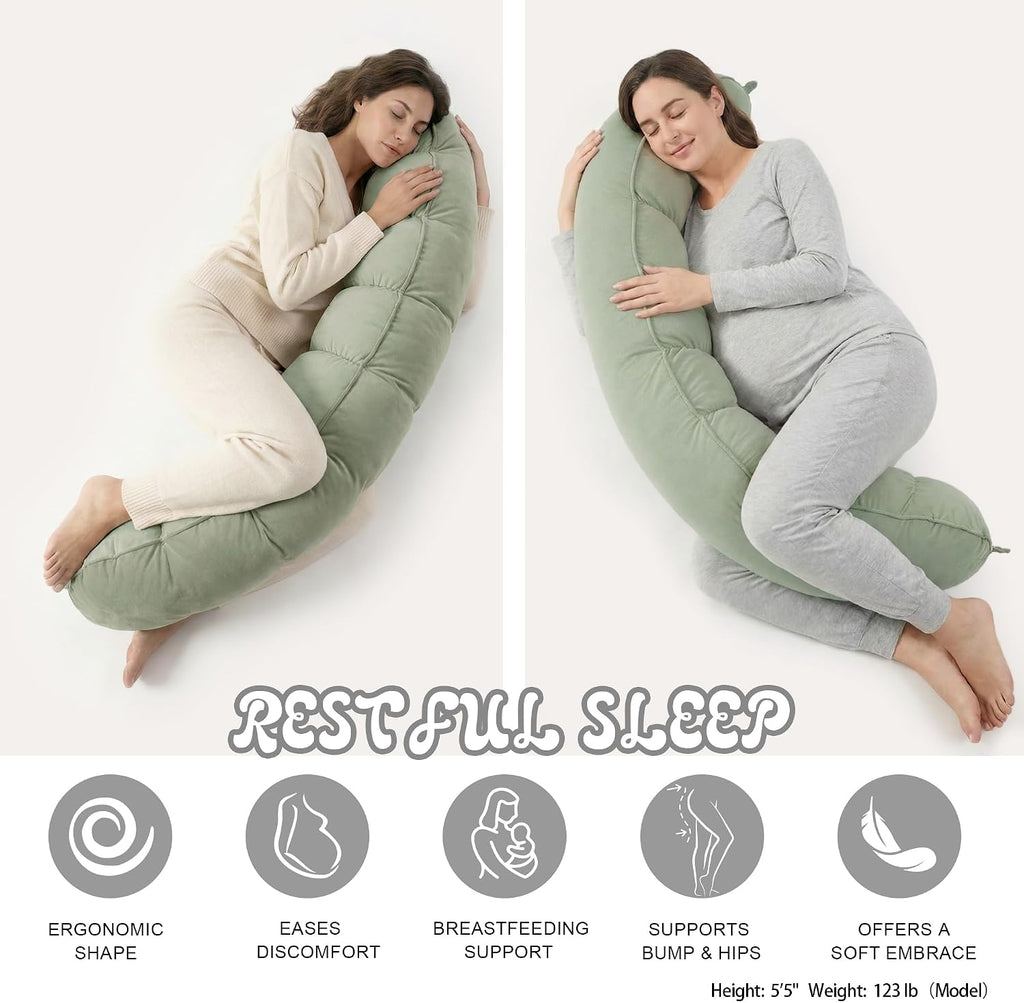 Peallow(Pat. Pend) – Long Round Body Pillow for Adults, Bolster Pillow for Sleeping, Soft and Supportive Pillow for Sleeping & Lumbar…