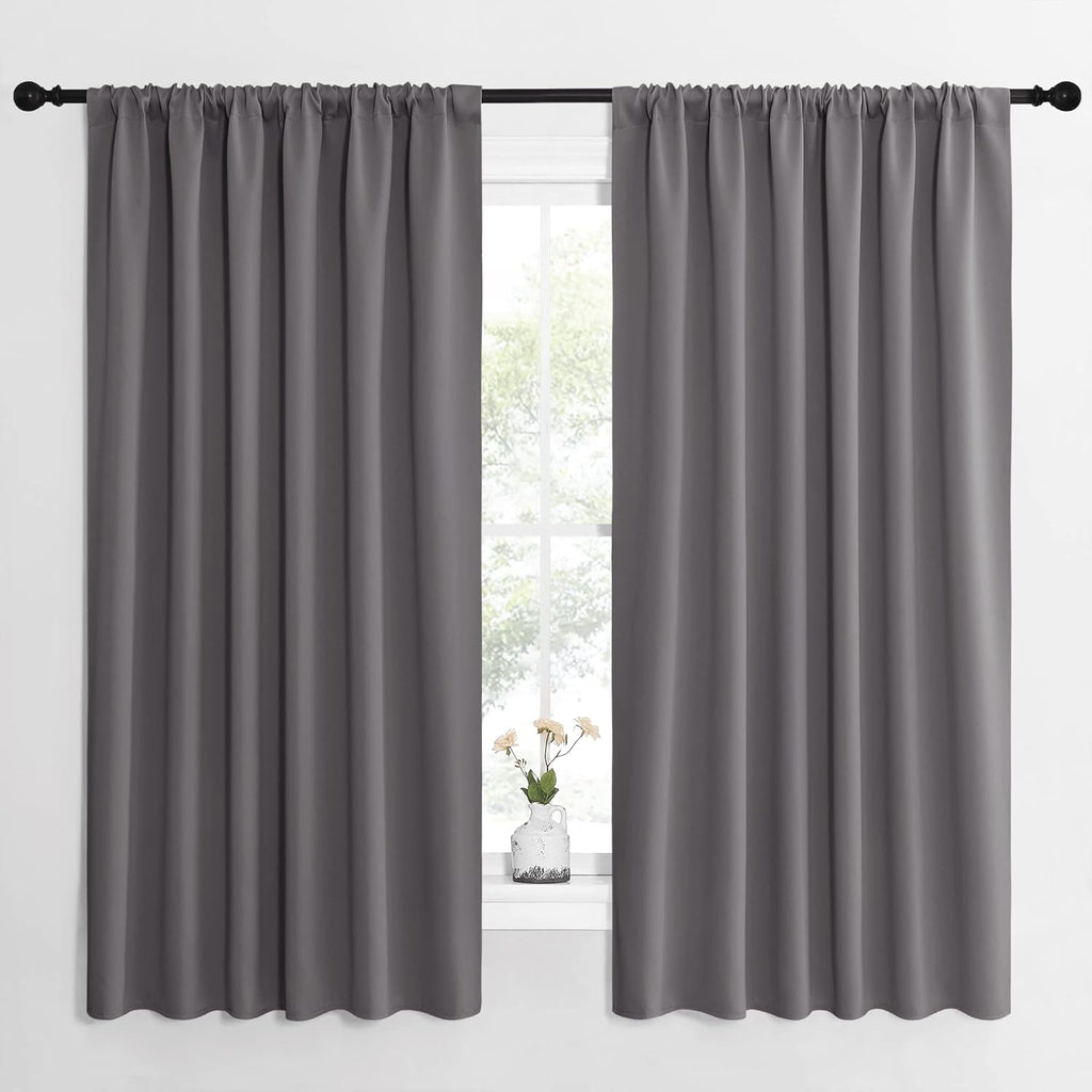 NICETOWN Blackout Curtain Panels for Window - Thermal Insulated Rod Pocket Blackout Drapes/Draperies for Dining Room (2 Panels, W62 x L63…