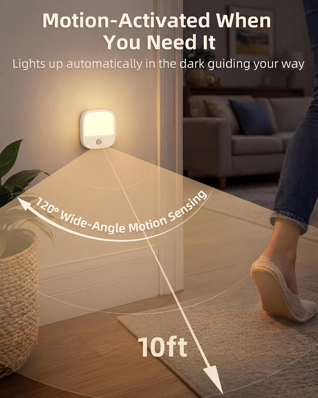EZVALO Rechargeable Motion Sensor Night Light, Magnetic Stick-On LED Light with 3 Color Temperatures, Dimming & Memory, Portable Cordless…