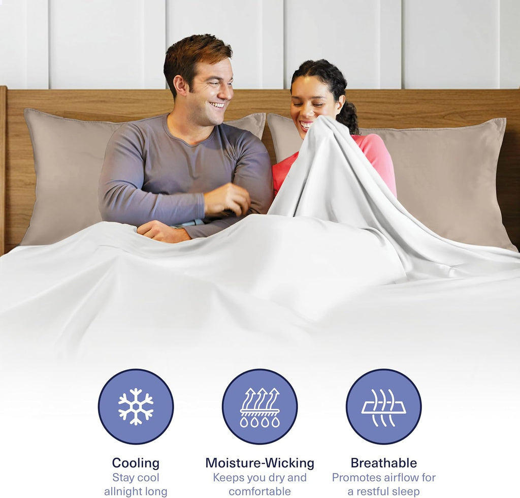 KickoffHome Kickoff Viscose Bamboo Pillowcase, Queen, Set of 2, 100% Organic Hidden Zippered Viscose Bamboo Pillow Case Queen Size, Cooling…