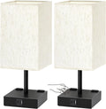 Bedside Table Lamps Set of 2 - Touch Nightstand Lamp for Bedroom with USB C+A Charging Ports & AC Outlets, 3-Way Dimmable Desk Lamp…