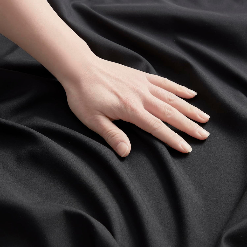 Nestl Black Pillow Cases - Queen Size Set of 2, Soft 1800 Microfiber Pillow Cases, Envelope Closure, 20x30 Inches cotton Black