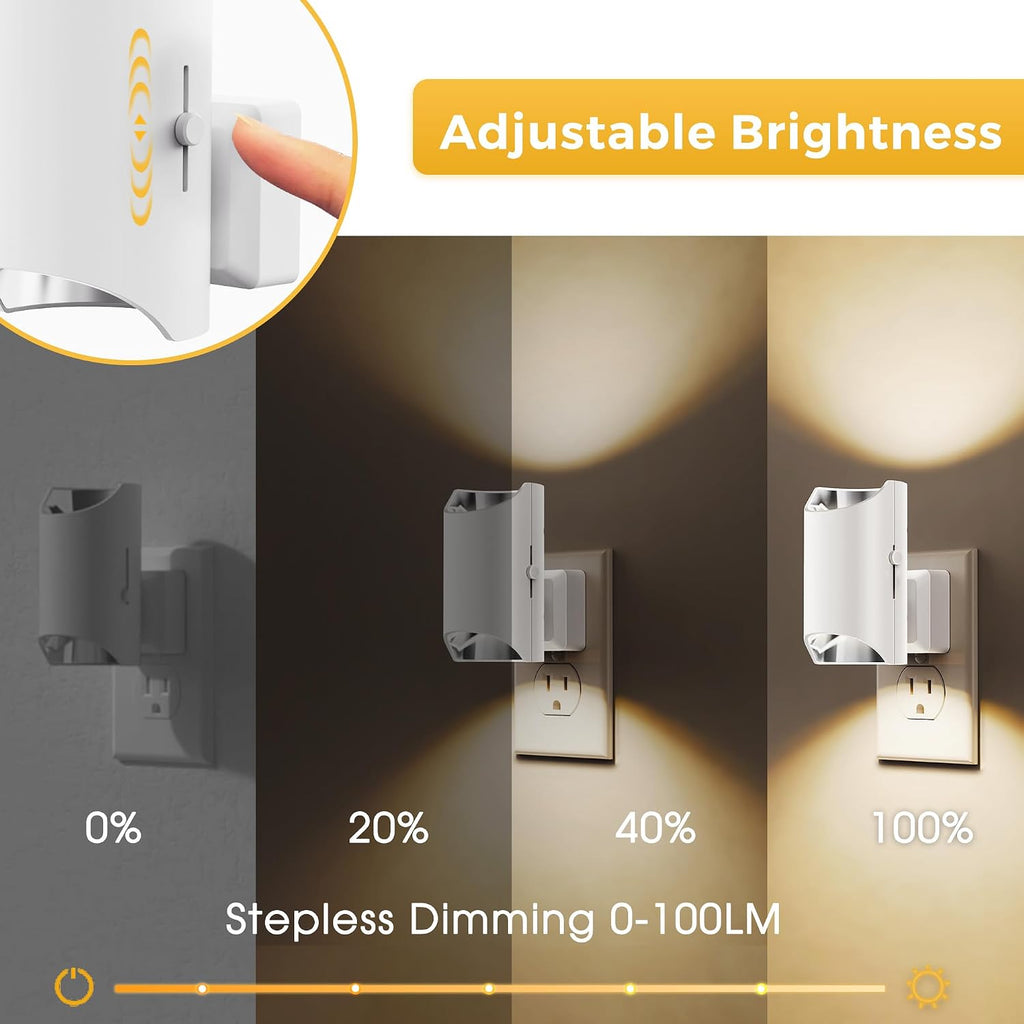 L LOHAS LED Night Lights Plug into Wall, Dimmable Night Light 0-100LM, Dusk to Dawn Sensor, Soft White 3000K, Plug in Nightlights for…