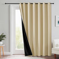 Rybhome RYB HOME Extra Wide 100% Blackout Patio Door Curtain 96 inch Long, Grommet Room Darkening Room Divider Drapes, Sliding Door Curtain…