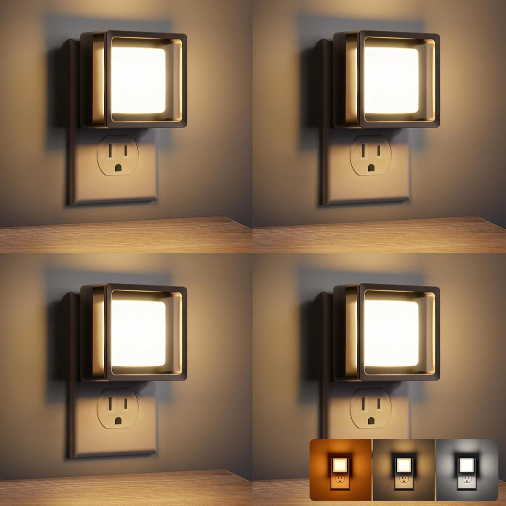 DORESshop LED Night Light, Night Lights Plug Into Wall [4 Pack] with Dusk-to-Dawn Sensor, Dimmable Nightlights, Adjustable Brightness for…