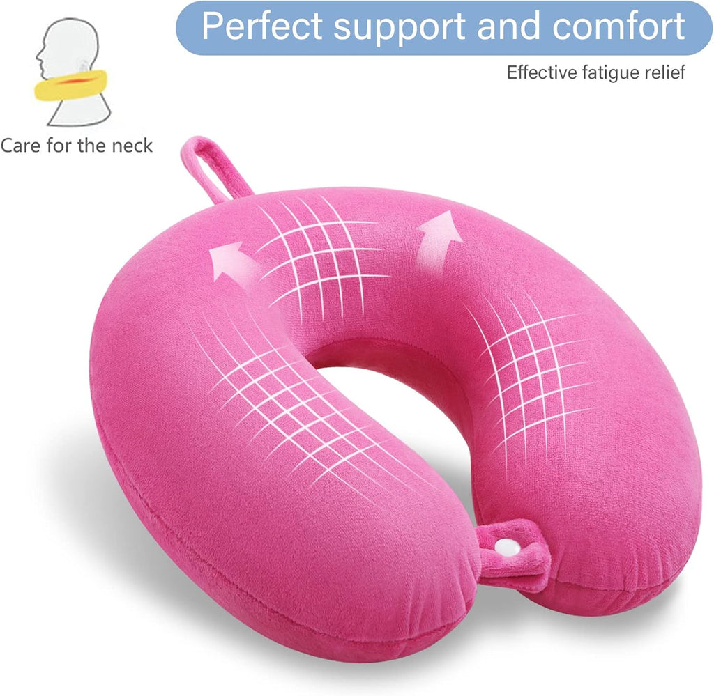 Travel Pillow Memory Foam, Comfortable Travel Neck Pillow U Shape, Support Neck and Head to Relieve Fatigue, Portable Neck Pillow…