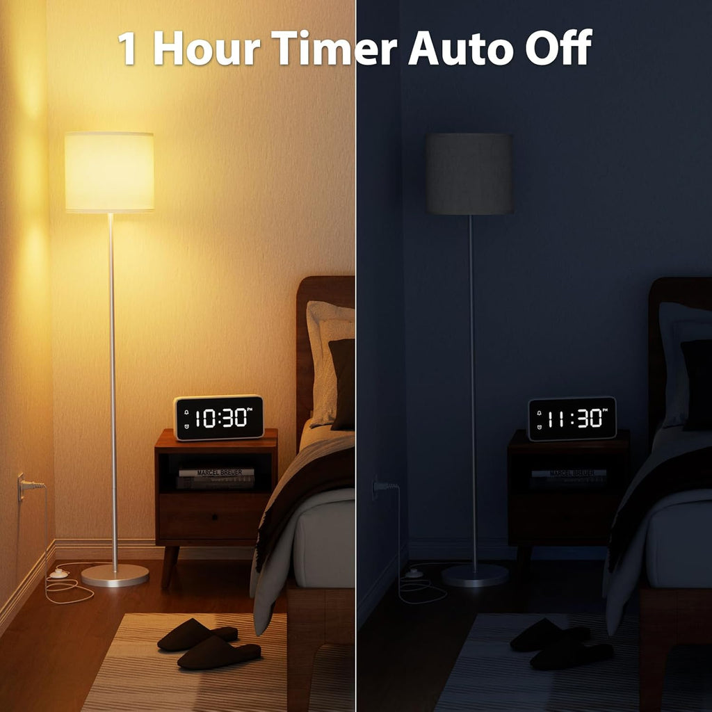 Keepsmile Dimmable Floor Lamps for LivingRoom with 12W LED Bulb, Foot Switch, Remote Custom Color Temperature Floor Light, Linen Shade…