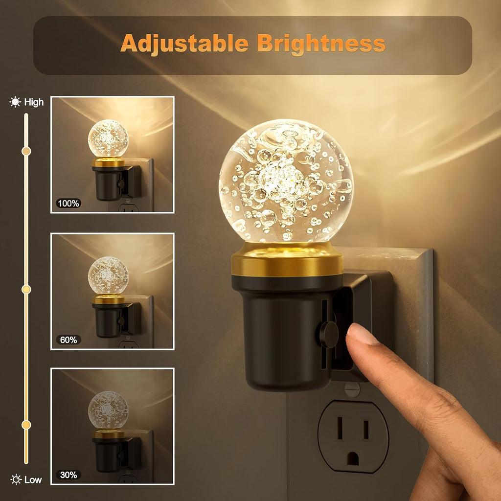JandCase Night Lights Plug into Wall, 2 Pack Dimmable Night Light Pulg in, Globular Automatic Night Lights with Auto Light Sensor, Adjustab…