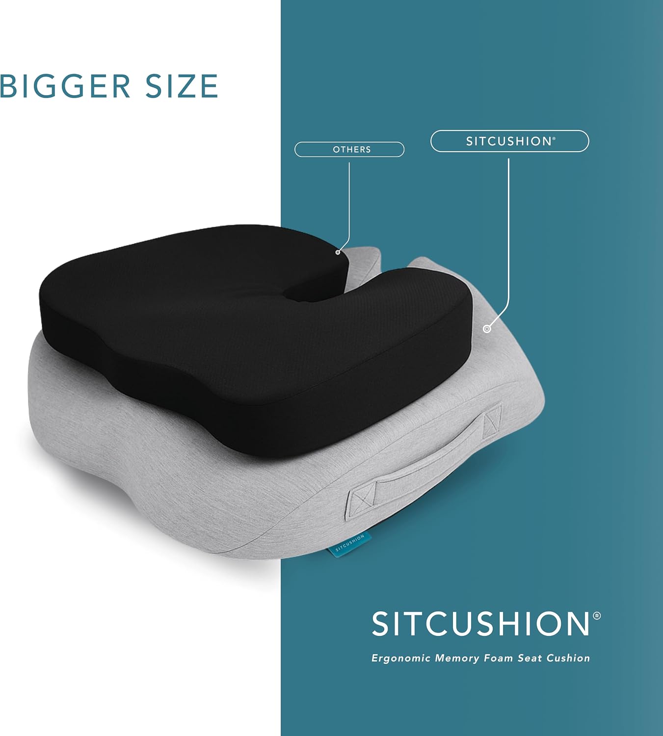 Sitcushion Extra Large Seat Cushions for Office Chairs – Gaming Chair Seat Cushion and Sciatica Pillow for Back Pain. Orthopedic Coccyx Cus…
