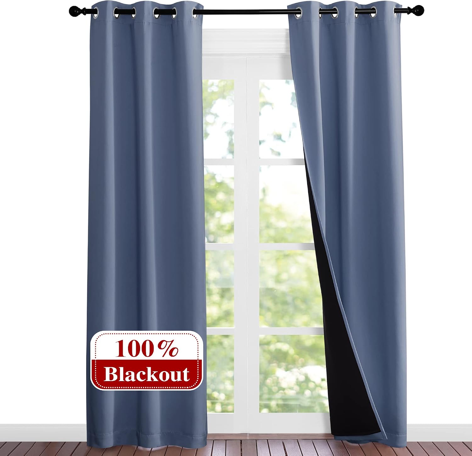 Nicetown Full Shade Curtain Panels 84 inches Long, Pair of Energy Smart & Noise Blocking Out Blackout Drapes for Guest Room Window, Thermal…