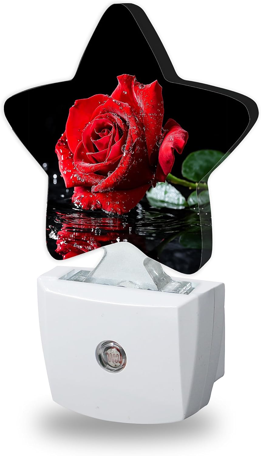 Energy Efficient Nightlights Plug in Wall, Red Rose Flower Night Light for Kids Bedroom Decorative, Vivid Floral Dusk-to-Dawn Sensor…