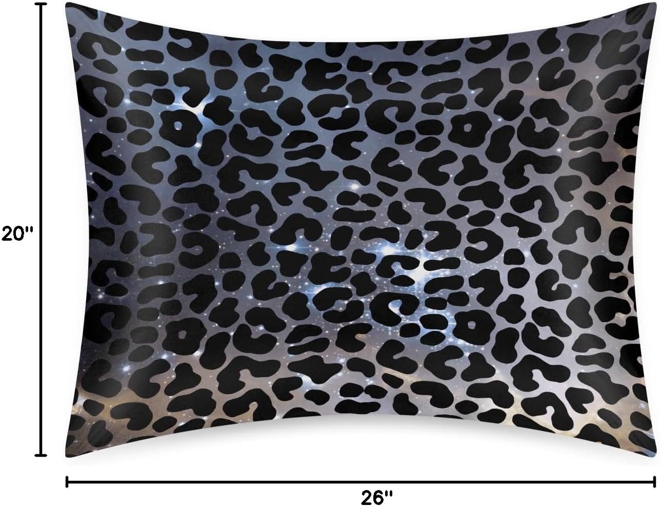 Galaxy Black Skin Leopard Satin Silk Pillowcase for Hair and Skin Pillow Cases Standard Size Soft Silk Pillow Case with Envelope Closure…