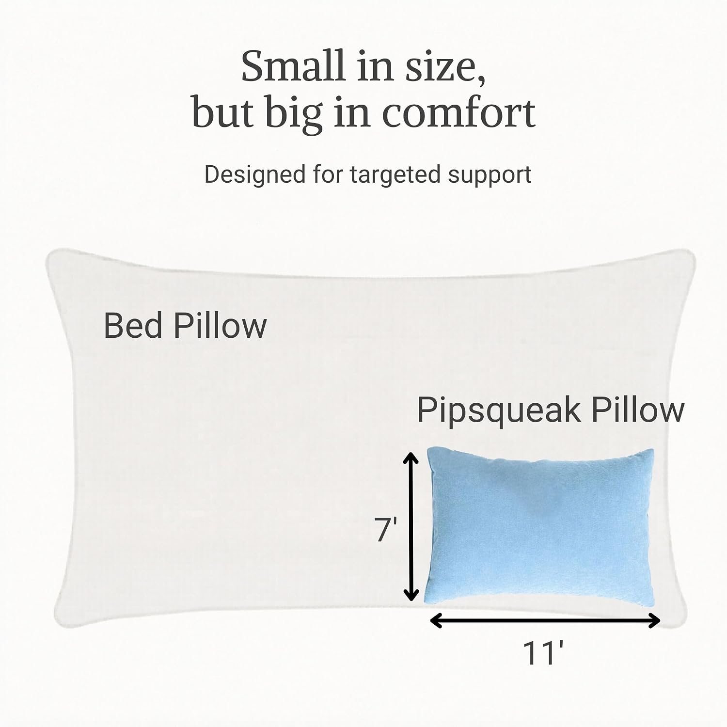 Microfiber Pipsqueak Pillow - Small, Mini - 11 x 7 in - Tiny Pillow for Travel, Cars, Airplanes, Camping, Dogs, Toddlers, Kids, Lumbar…