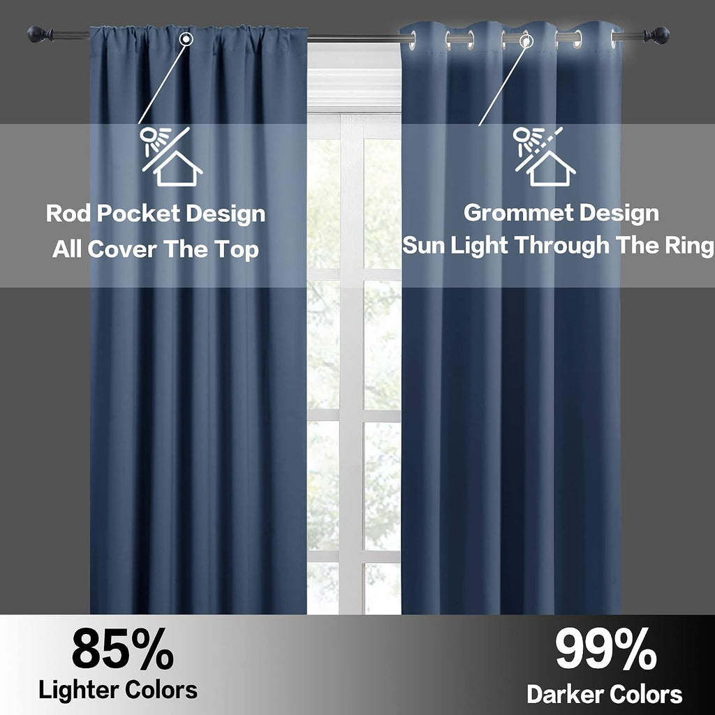 Rybhome RYB HOME Short Kitchen Curtains, Room Darkening Drapes Thermal Insulated Small Window Coverings Full Privacy Protection for Bedroom…