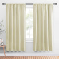 NICETOWN Living Room Curtains, Home Decorations Thermal Insulated Solid Rod Pocket Blackout Drapes for Cafe (Beige, One Pair, 52 x 72-inch)
