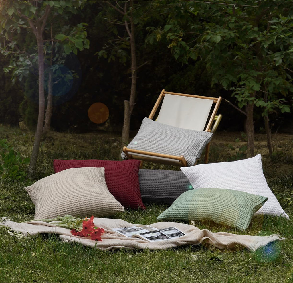 Phf Ultra Soft Waffle Weave Pillow Shams King Size, No Insert, 2 Pack 20" x 36" Pillowcases, Breathable & Skin-Friendly Pillow Cases, Stylis…