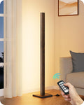 Edishine Wooden LED Corner Floor Lamp, Modern Standing Light with Remote, Minimalist Dimmable Floor Lamps for Living Room, Bedroom, Office,…