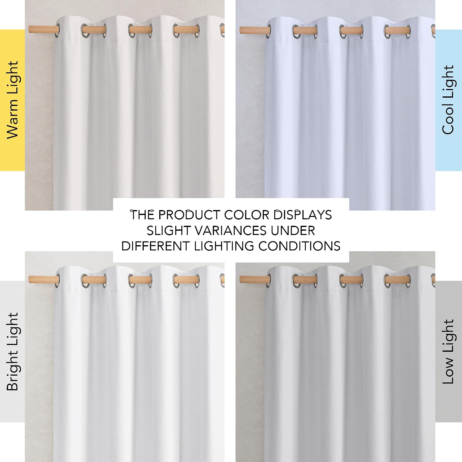 NICETOWN 100% Absolutely Blackout Linen Curtains with Thermal Insulated White Liner, Ivory, W52, 2 Pieces, Noise Reducing Textured Linen…