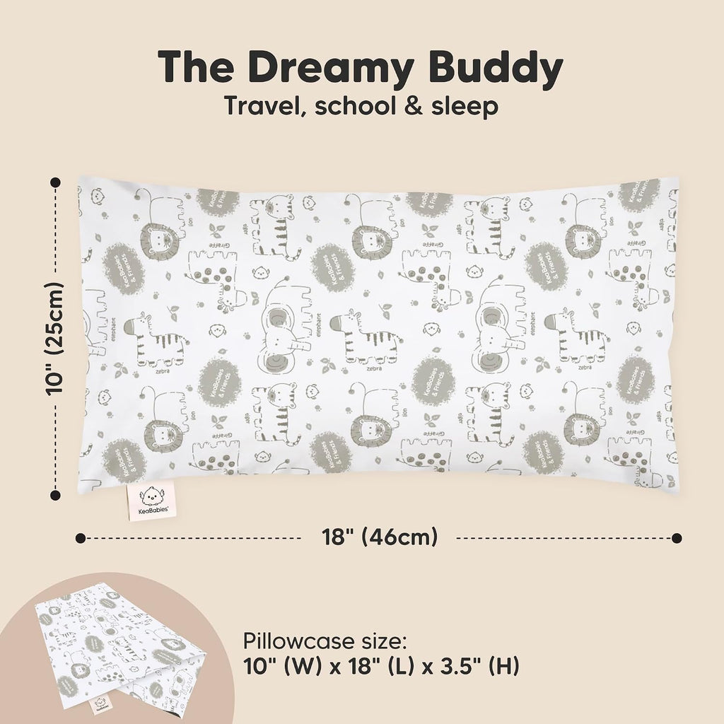Toddler Pillow with Pillowcase - 10x18 My Little Dreamy Kids Travel Bed Pillows for Sleeping, Organic Cotton Small Pillowcase, Soft &…