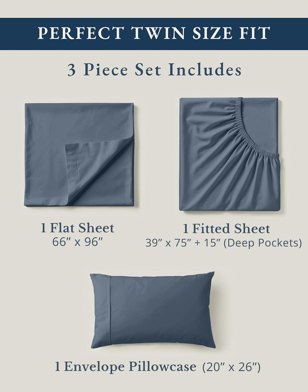 LaneLinen LANE LINEN 100% Organic Cotton Twin Bed Sheet Set, Luxury Hotel Style Fade Resistant Deep Pocket Machine Washable Twin Size Sheet…
