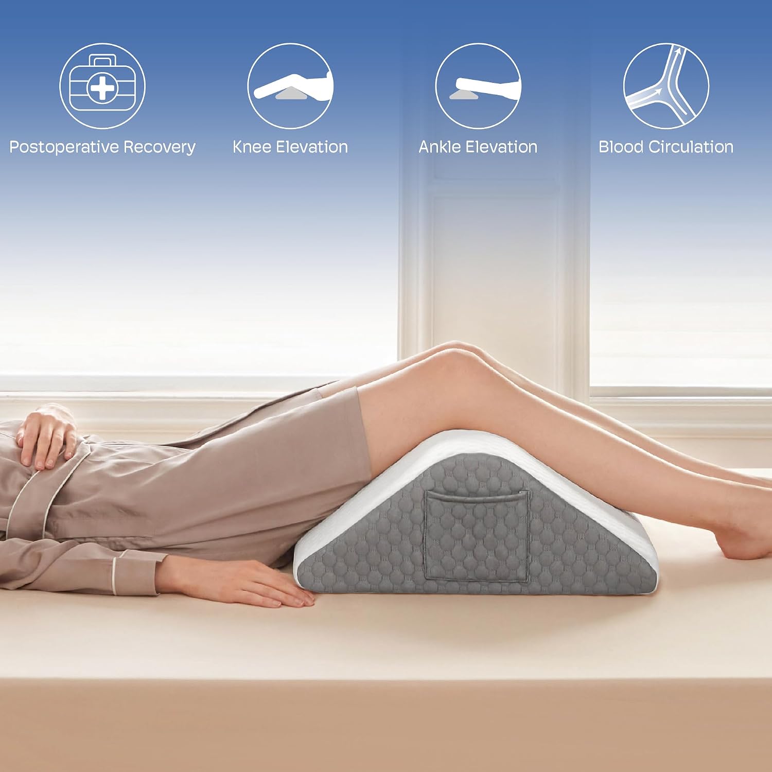 Simpledad Leg Elevation Pillows for After Surgery Knee Wedge Pillow for Back Sleeping, Leg Wedges for Elevation Swelling Blood Circulation…