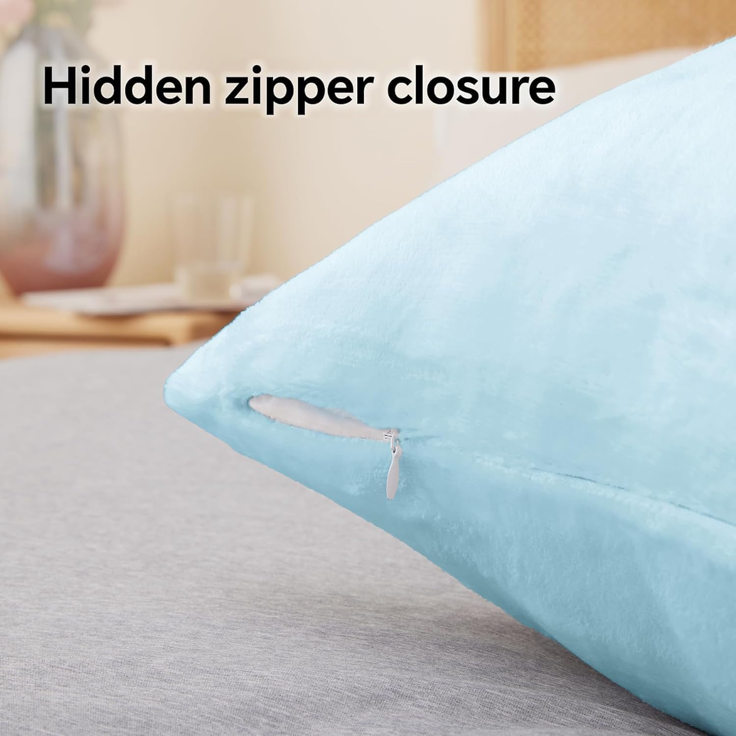Bedelite Flannel King Size Pillow Cases Set of 2, Super Soft Fleece Pillowcases with Zipper for Bedroom, Sofa, Couch, Luxury Cozy Fuzzy Velv…