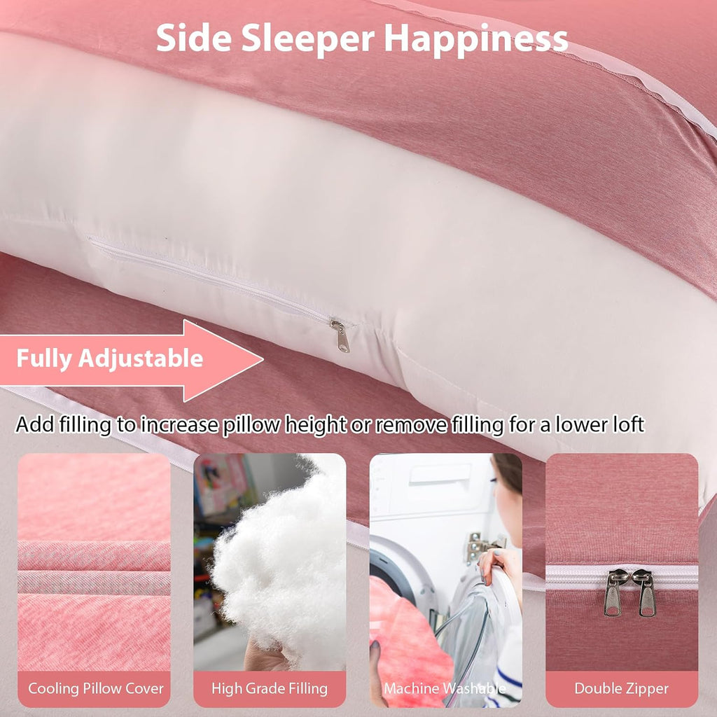 BATTOP Pregnancy Pillow for Sleeping, Maternity Pillow with Cooling Removable Cover, Support for Back, Legs, Belly, Hips for Pregnant…