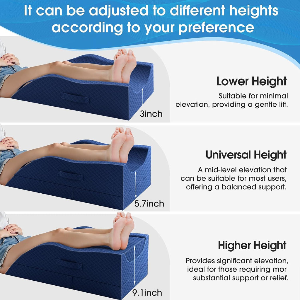 TranquilRelax TranquilRelax Leg Pillow, Leg Elevation Pillow with Pad and Memory Foam, Height Adjustable Bolster Pillow for Legs, Le…