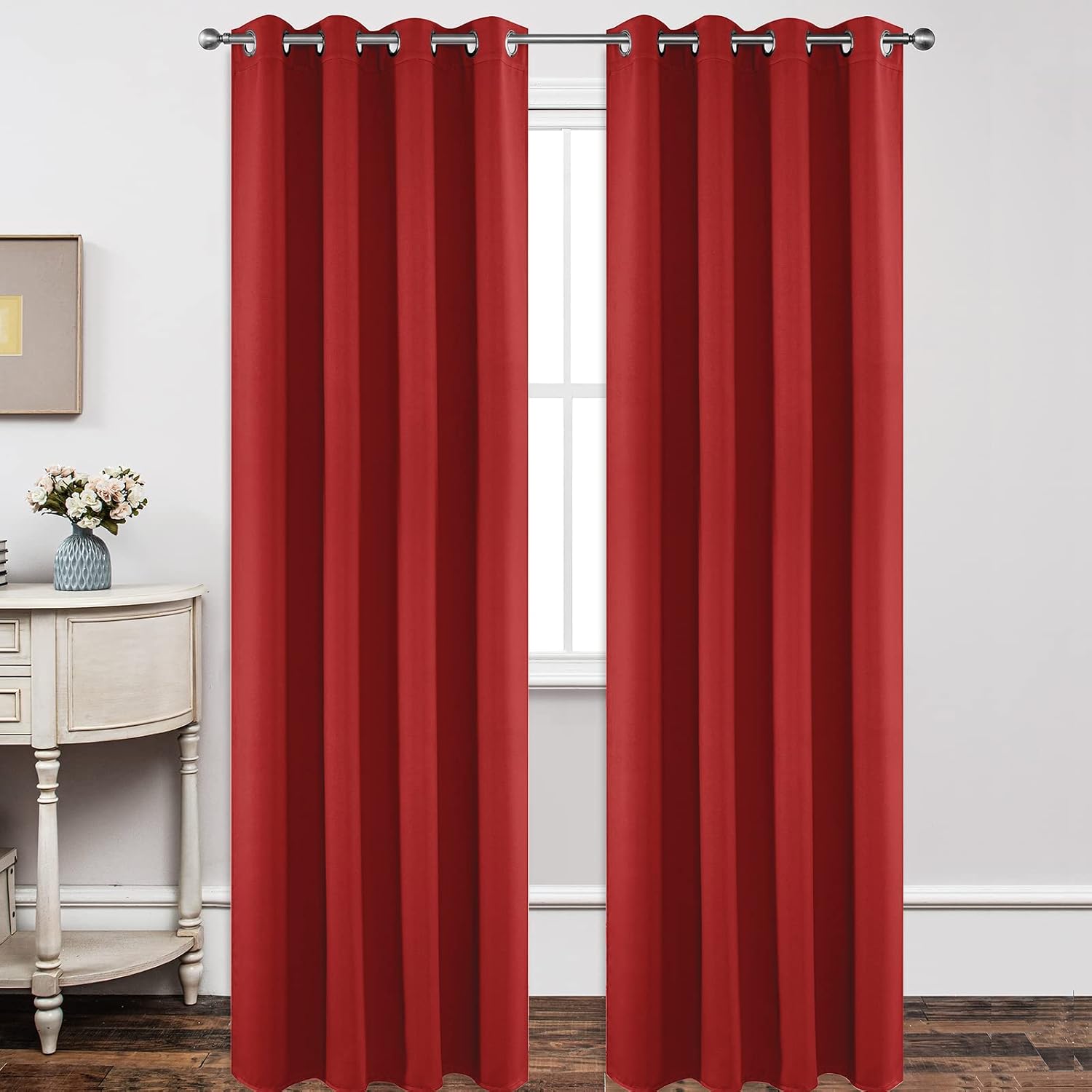Joydeco Blackout Curtains 120 inches Long 2 Panels Set, Thermal Insulated Long Curtains & Drapes 2 Burg, Room Darkening Grommet Drapes for…