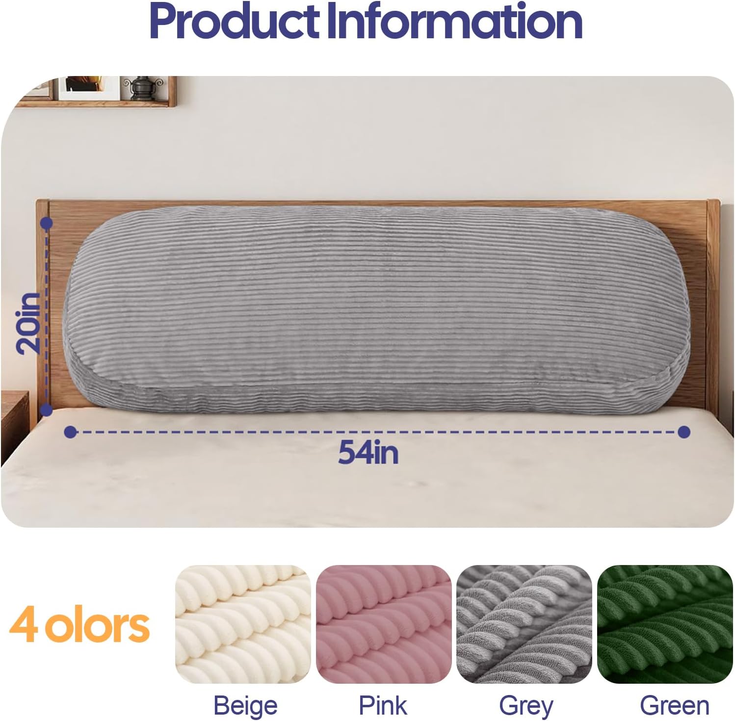 OutdoorFurnitureAccessories 20x54 Body Pillow for Adults, Long Body Pillow for Bed with Shredded Memory Foam, Big Firm Pillows for Pregnanc…