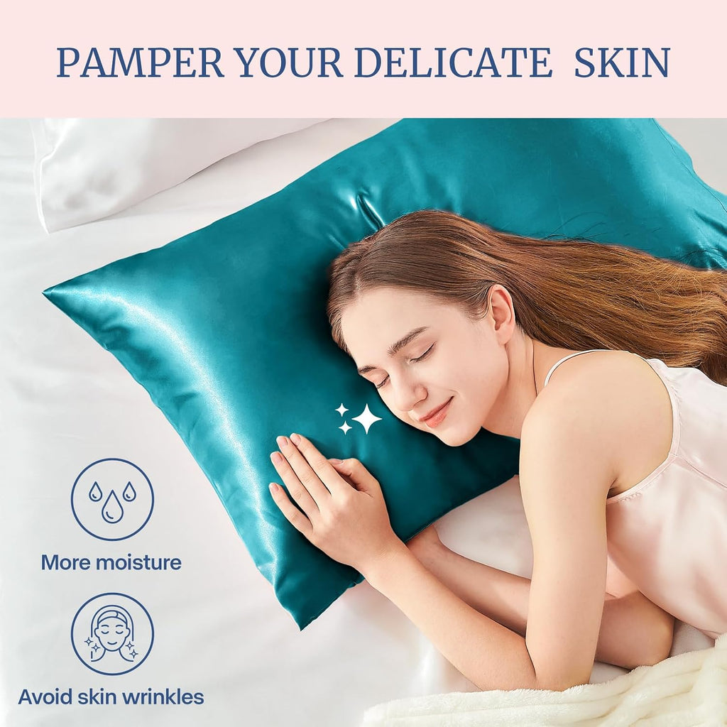 Bedelite Satin Pillowcase for Hair and Skin, Super Soft and Cooling Similar to Silk Pillow Cases 2 Pack with Envelope Closure, Gift for Wom…