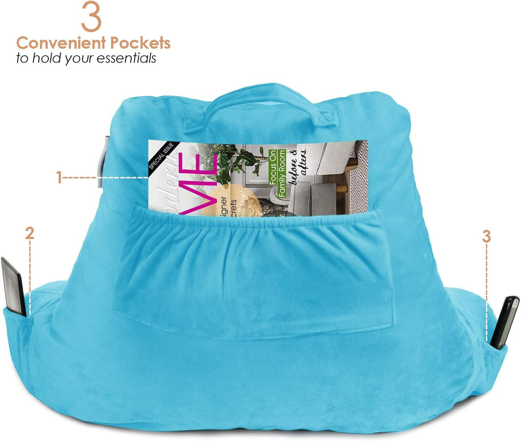 Nestl Reading Pillow with Shredded Memory Foam, Designed for Sitting Up in Bed and Couch, Back and Arms Adjustable Support for Adult &…